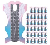 VILLCASE 100pcs Nail Art Extension Guide Nail Forms Length Adjustable Easy to Apply Delicate Pattern Design for Art Learners in Manicure Salon