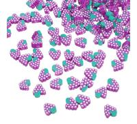 VILLCASE 100pcs Purple Grape Shaped Polymer Clay Beads for Jewelry Making and Crafts, Soft Polymer Clay Fruit-Themed Design Spacers for Bracelet Making and DIY Craft Projects
