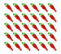 VILLCASE 100pcs Red Pepper Glass Beads Loose DIY Pendant Beads for Jewelry Making, Mixed Sizes Red Chili Charms for Bracelets and Craft Decorations