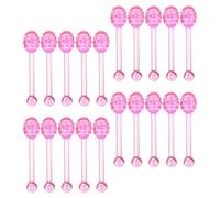 VILLCASE 100pcs Reusable Lip Gloss Spoon in Pink, Compact and Sturdy Plastic Lip Balm Applicator Stick, for Beauty Salons and Travel, Resistant to Bending and Breaking