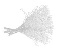 VILLCASE 100pcs White 3mm Pearl Beads String for Wedding DIY Crafts, Handmade Floral Beaded Stems and Garland Decoration Supplies for Party and Bridal Accessories