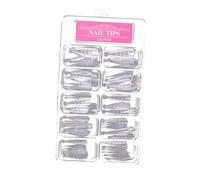 VILLCASE 100Pcs White Manicure Nail Tips Scale Crystal Nail Art Extension Plates for Quick UV Gel Application Salon Art Accessory and Manicure Supplies