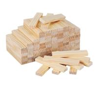 VILLCASE 100pcs Wood Blocks for Crafts: Basswood Blocks, Unfinished Bass Wood for Creativity and Coordination