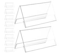 VILLCASE 10pcs Acrylic Table Name Plate Holders with Dual Sided Horizontal Slant Back Design, Pet Material for Office Meetings and Events, Organised Seating and Team Coordination