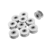 VILLCASE 10pcs Aluminum Timing Pulleys with Bearings for Belts Teeth Idler Synchronous Wheels for Printers Cnc Robotics Automation Alloy Construction for Precise Belt Drive