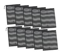VILLCASE 10Pcs Black Mesh Drawstring Bags Multi-functional Polyester Storage Net Bags for Sports Swimming Laundry and Travel with Sliding Cord Lock Closure