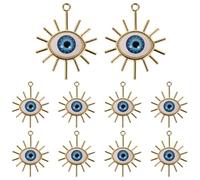 VILLCASE 10pcs Devil's Eye Trinket decked accessories bracelet making supplies mini accessories charm braclets resin charms for jewelry making blue eye charm prime jewelry pendant alloy, 3.4X2.6X0.7CM