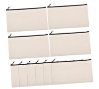 VILLCASE 10pcs DIY Blank Canvas Zipper Bags for Heat Transfer Sublimation Portable Makeup and Toiletry Organizer Pouches with Smooth Zip Closure Travel and Craft Storage Cases