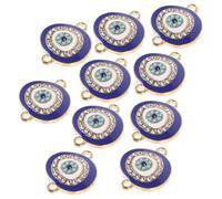 VILLCASE 10pcs Evil Eye Pendant Charms for DIY Jewelry Making, Metal Decorative Charms with Classic Evil Eye Shape, for Necklace and Bracelet Crafts