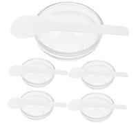 VILLCASE 10pcs Facial Mask Mixing Bowl Set Thickened Glass Bowls and White Small Mask Scoops for Beauty Salon and Home Use