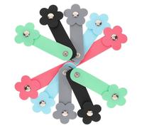 VILLCASE 10PCS Floral Earbud Cable Organizer Clips, Silicone Wire Winders for Headphone and USB Charging Cords, Portable Cord Keepers for Desk, Travel, and Party Cable Management