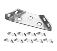 VILLCASE 10pcs Furniture Corner Connector Triangle Corner Bracket Stainless Steel Silver Cabinet Brackets with Withstand Wear and Tear Built to Last for Furniture Assembly Project