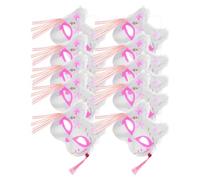 VILLCASE 10pcs Japanese Style Glowing Fox Half Face Masks with LED Light-up Plumage Design for Cosplay Halloween Parties Anime Kawaii Masquerade Accessory No Battery Included
