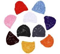 VILLCASE 10pcs Lightweight Comfortable Cloth Crocheted Hair Nets for Women Sleep Cap Assorted Colour Hair Bun Nets Suitable for Bedtime Use Random Color