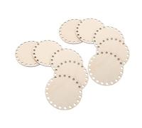 VILLCASE 10pcs Natural Wooden Round Basket Base for DIY Crochet Bag Bottoms Lightweight Wood Circles for Craft Weaving Portable Knitting Foundation with Authentic Grain for Handmade Home