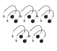 VILLCASE 10Pcs Pen Tether with 25Cm Spring Chain and 8Mm Ring Black Silicone Desk Pen Holder Set for Office Bank and Customer Service Counter
