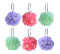 VILLCASE 10pcs Shower Sponge Bath Ball Mesh Shower Ball with Lanyard Design Soothes Skin Comfortable Feeling Assorted Color Random Color