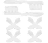 VILLCASE 10Pcs Soft Mini Toothbrush Set with Finger Sleeve Short Handle Portable Toothbrushes for Prison Use for Implants and Daily Tooth Cleaning