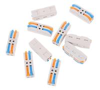 VILLCASE 10pcs Wiring Tool Cable Connectors 2-in 2-out Reusable Nylon and Copper Wire Connectors for Building Wiring and Home Applications Quick Electrical Terminal Block