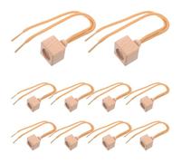 VILLCASE 10pcs Wood Square Essential Oil Diffuser Caps Car Hanging Perfume Bottle Stoppers with String, Beech Wood Material, Easy to Open and Close, Maintains Freshness, Suitable for Car