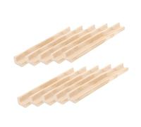 VILLCASE 10PCS Wooden English Letters Rack Natural Wood Color DIY Wood Crafts Decor for Learning Spelling Games Educational Alphabet Letters Display Stand