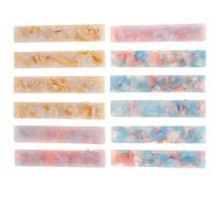 VILLCASE 12 Pcs Vintage Acetate Hair Barrettes Set, Leopard Print Retro Long Flat Clips, Colorful Small Hair Styling Accessories for Women, Party and Everyday Wear