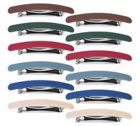 VILLCASE 12 Pcs Womens Hair Clips Assorted Colour Plastic Barrettes with Matte Surface and Sturdy Spring Clamps for Thick Hair Styling