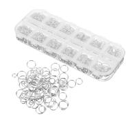 VILLCASE 1200pcs Sturdy Silver Iron Open Jump Rings for Jewelry Making and DIY Craft Projects Multipurpose Bracelet Connecting Rings Necklace Clasps Jewelry Repair Kit
