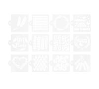 VILLCASE 12pcs Bread Stencils for Sourdough Bakers, Versatile Pet Material Baking Kit with Time-Saving Design, for DIY Decor and Home Baking