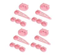VILLCASE 12pcs Creative Cartoon Pig Hairpins Barrettes Pink Soft Cute Hair Clips for Styles for Parties Weddings and Daily Use