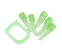 VILLCASE 12pcs Glow the Dark Halloween Vampire Fangs and Finger Caps Set, Plastic Material with Luminous Design, for Party and Halloween Costume Accessories