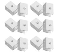 VILLCASE 12pcs Heavy Duty Glass Shelf Brackets Clamp Holder for 8-10mm Glass Rectangle Aluminum Shelf Lock Clips Black and Silver Wall Mounted Holder Support for Home and Office