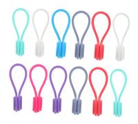 VILLCASE 12Pcs Magnetic Silicone Wire Organizers for Data Cord Management Flexible Cord Wraps with Embedded Magnet Travel and Home Cable Keepers for Phone and Computer Wires Random Color
