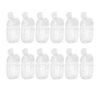 VILLCASE 12pcs Plastic Refillable Travel Bottles with Flip Caps 30ml 1oz Lightweight Easy Filling Design Portable Containers for Body Soap and Lotion, for Business Trip and Personal Care