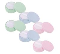 VILLCASE 12pcs Refillable Loose Powder Containers Set with Puff 5g Mini Plastic Cosmetic Powder Jars with Lid for Travel Makeup Storage