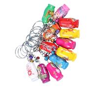 VILLCASE 12pcs Russian Matryoshka Wooden Key Chains Colorful Painted Bag Hanging Decor Cartoon Pendant Set Random Styles for Souvenir