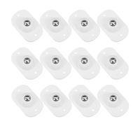 VILLCASE 12pcs Self Adhesive Universal Caster Wheels Mini Castors 360° Swivel White Plastic Stainless Steel for Kitchen Appliances, Small Furniture, Office Desk Layout, Study