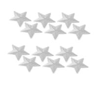 VILLCASE 12pcs Silver Sequin Star Embroidered Patches for Down Jackets Shoes Hats Easy Sew Five Pointed Star Applique DIY Accessories for Clothing Decoration