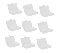 VILLCASE 12pcs Small Plastic Jewelry Storage Boxes with Hinged Lids Transparent Mini Rectangular Containers for Beads Buttons Craft Supplies Sturdy Protective Compact Organizer