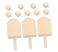VILLCASE 12pcs Unfinished Wooden Hanukkah Dreidels for Craft Blanks for Painting and Educational Play Sturdy Wood Spinning Tops for Holiday Parties and Cultural Learning