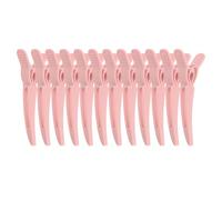 VILLCASE 12pcs Volumizing Hairpin Clips for Root Lifting and Minimizing Frizz, Pink Plastic Curved Hair Styling Clips for Fast-paced Lifestyles at Home Use