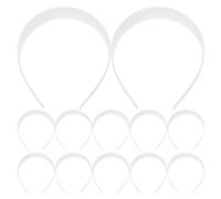 VILLCASE 12pcs White Plastic Headbands for Women Plain Curved Base DIY Craft Hair Accessories for Everyday Wear and Special Events Stable Non-slip Design