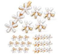 VILLCASE 14 Pcs Pearl Flower Hair Clips for Styling, Alloy and Artificial Pearls Material, Lovely and Elegant Design, for Daily Use and Engagement Hair Accessories for Women and Girls