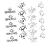 VILLCASE 144 pcs Graduation DIY Alloy Pendants Doctoral Cap Charms for Jewelry Making Craft Accessories Durable Stylish Design