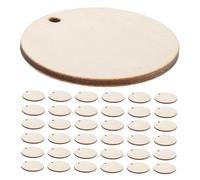 VILLCASE 150pcs Pre-drilled Round Wood Circles for Crafts Unfinished Flat Wooden Discs for Painting DIY Hanging Ornaments Lightweight Wood Rounds for Holiday Decor and Classroom Projects
