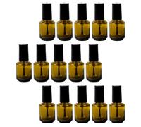 VILLCASE 15pcs Cylindrical Glass Nail Polish Bottles with Built-in Brush 15ml Empty Refillable Containers for DIY Nail Polish Mixing and Cuticle Oils