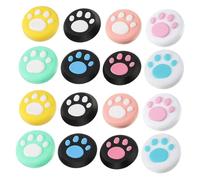 VILLCASE 16pcs Silicone Joystick Caps and Thumb Grip Covers Compatible Controller, Cute Cat Paw Design, Mix, Protective Game Controller Accessories for Gaming