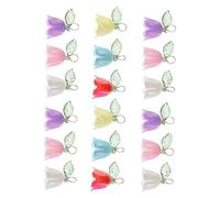 VILLCASE 18PCS Lily Flower Pendants Beads with Floral Bell Charms Colorful Leaf Dangle Charms for DIY Jewelry Making Bracelets Necklaces Earrings and Keychains Crafting