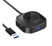 VILLCASE 1Pc USB Hub Splitter Durable USB Adapter with Micro USB Power Input for Office Use Supports Keyboard Mouse Connections Compatible with Various Memory Cards and Flash