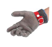 VILLCASE 1Pcs Cut Stab Resistant Work Gloves Metal Button Design Stainless Steel Wire Mesh High Performance Level Protection for Butchers and Safety Tasks